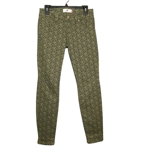 Cabi Skinny Jeans Pants Women Size 2 Green Pattern Modern Camouflage Camo Casual - Picture 2 of 10
